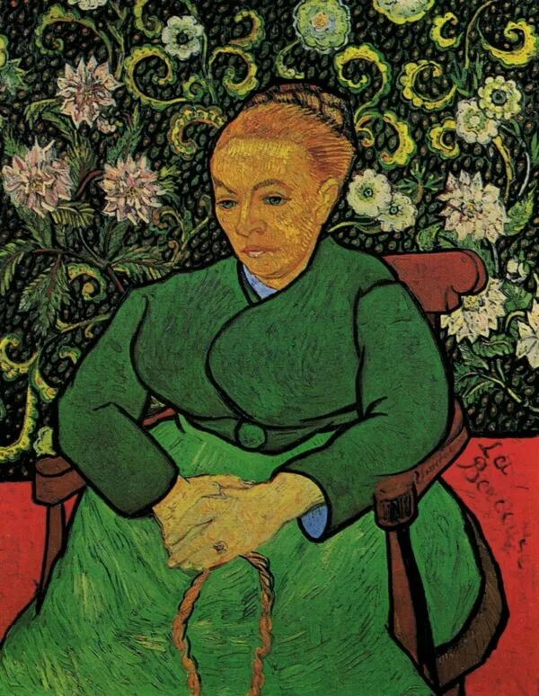 La Berceuse (1889) by Vincent van Gogh — original painting reproduced as a hand-painted oil on canvas