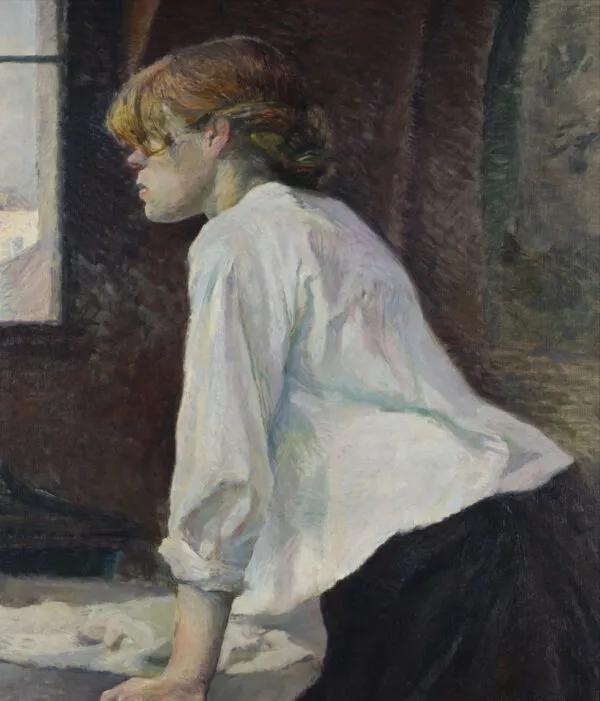 La Blanchisseuse (1880) by Henri de Toulouse-Lautrec — original painting reproduced as a hand-painted oil on canvas
