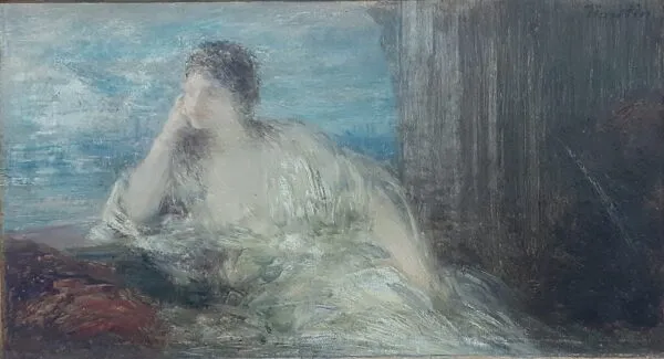 La Captive (1896) by Henri Fantin-Latour — original painting reproduced as a hand-painted oil on canvas