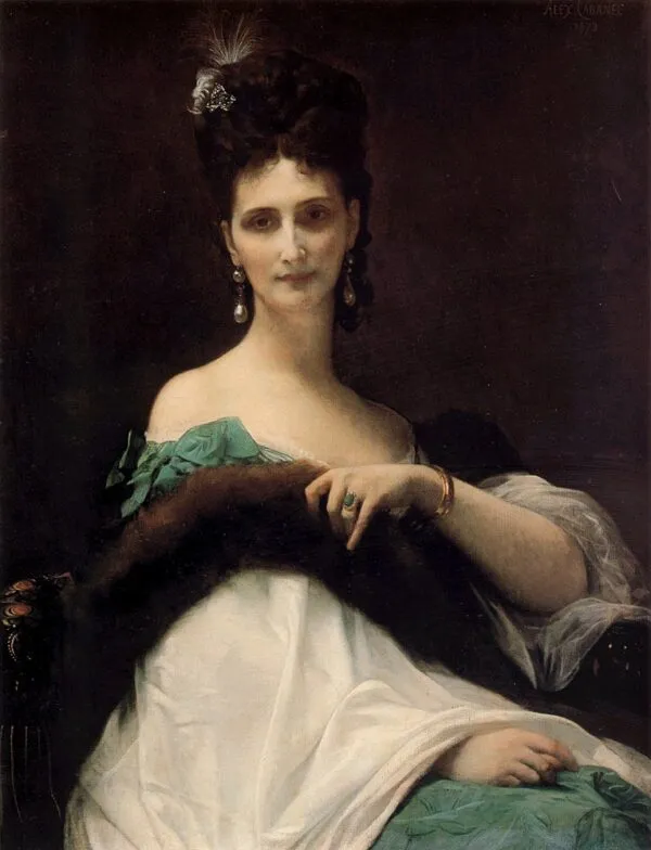 La Comtesse De Keller (marquise de Saint Yves d'Alveydre) (1873) by Alexandre Cabanel — original painting reproduced as a hand-painted oil on canvas