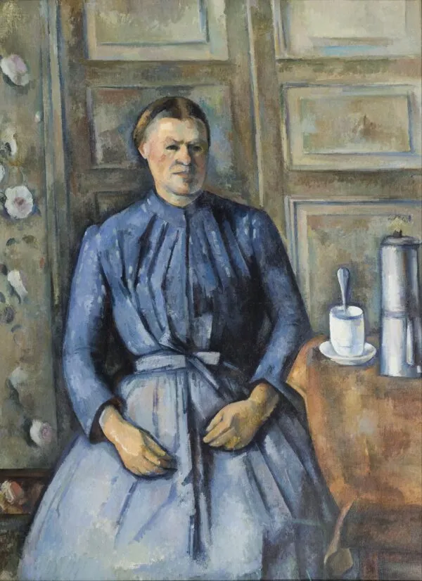 La Femme à la cafetière (Woman with a Coffeepot) (1895) by Paul Cézanne — original painting reproduced as a hand-painted oil on canvas