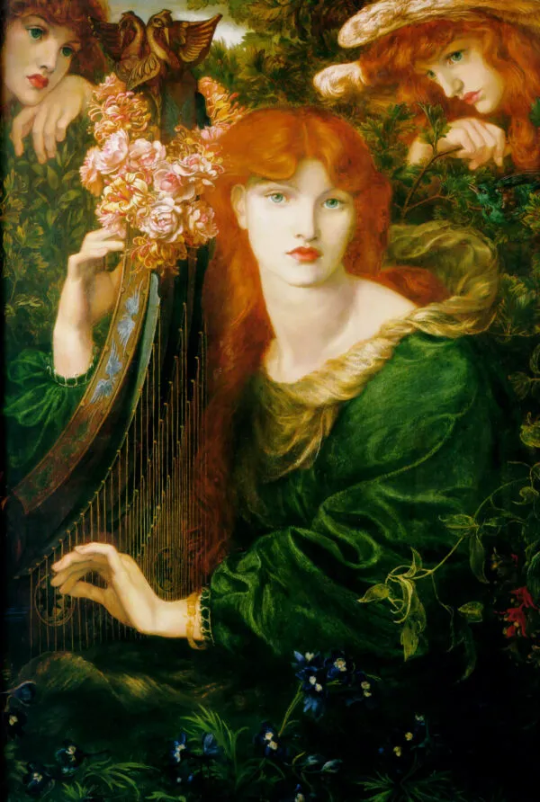 La Ghirlandata (1873) by Dante Gabriel Rossetti — original painting reproduced as a hand-painted oil on canvas