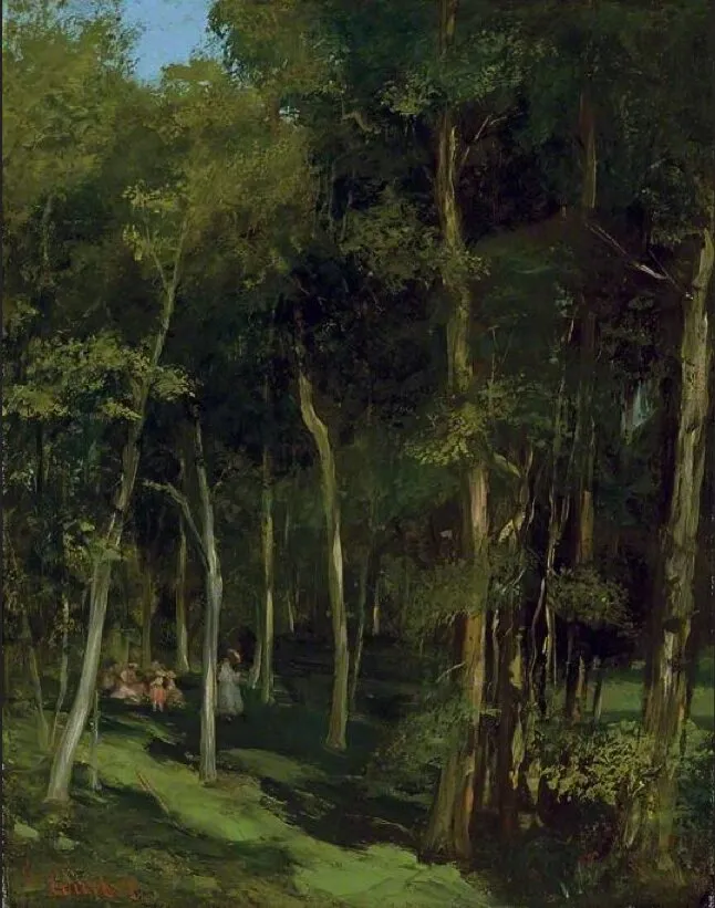 La Ronde Enfantine (1862) by Gustave Courbet — original painting reproduced as a hand-painted oil on canvas