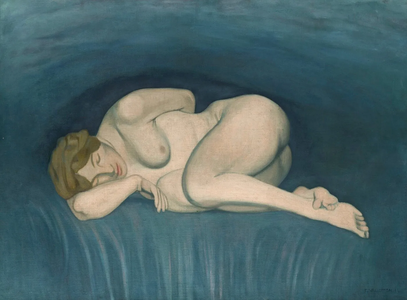 La Source (1914) by Félix Vallotton — original painting reproduced as a hand-painted oil on canvas