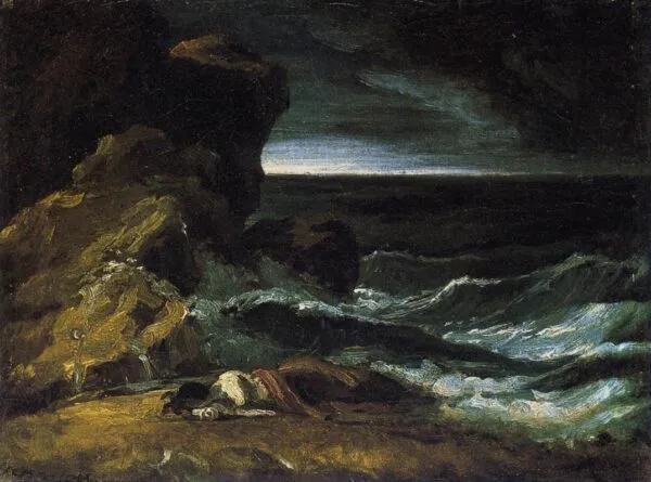 La tempête ou L'épave (1814) by Théodore Géricault — original painting reproduced as a hand-painted oil on canvas