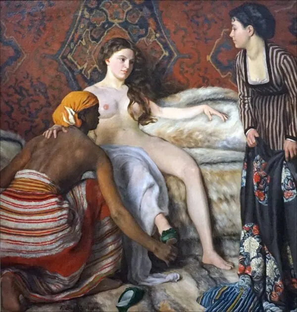 La Toilette (1870) by Frédéric Bazille — original painting reproduced as a hand-painted oil on canvas