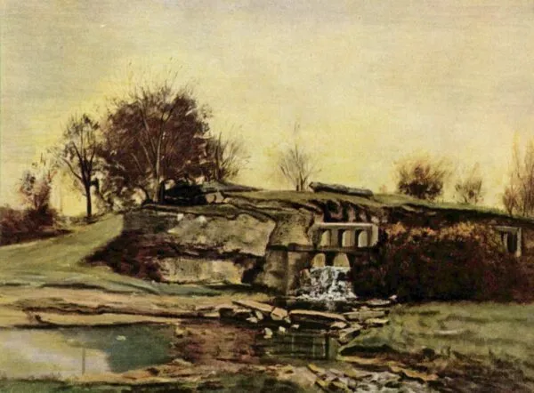 La Vanne d'Optevoz (1854) by Charles-François Daubigny — original painting reproduced as a hand-painted oil on canvas