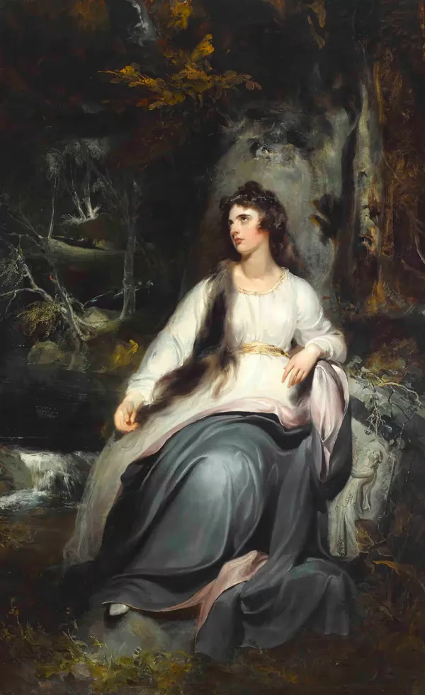 Lady Hamilton as La Penserosa by Thomas Lawrence — original painting reproduced as a hand-painted oil on canvas