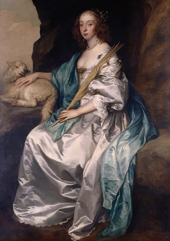 Lady Mary Villiers, Duchess of Richmond and Lennox (1622-85) (1637) by Anthony van Dyck — original painting reproduced as a hand-painted oil on canvas