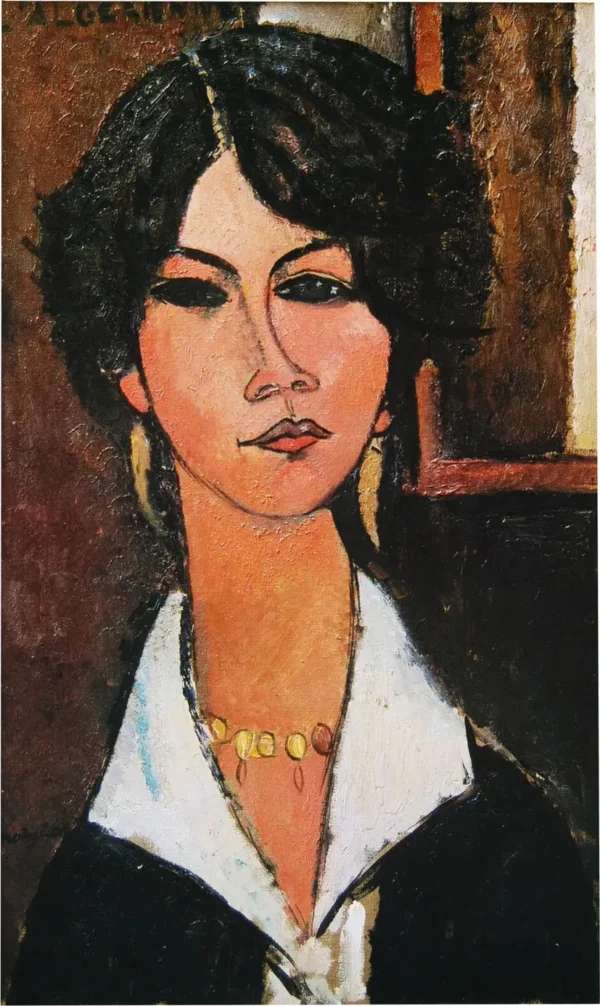 L'Algérienne (1917) by Amedeo Modigliani — original painting reproduced as a hand-painted oil on canvas