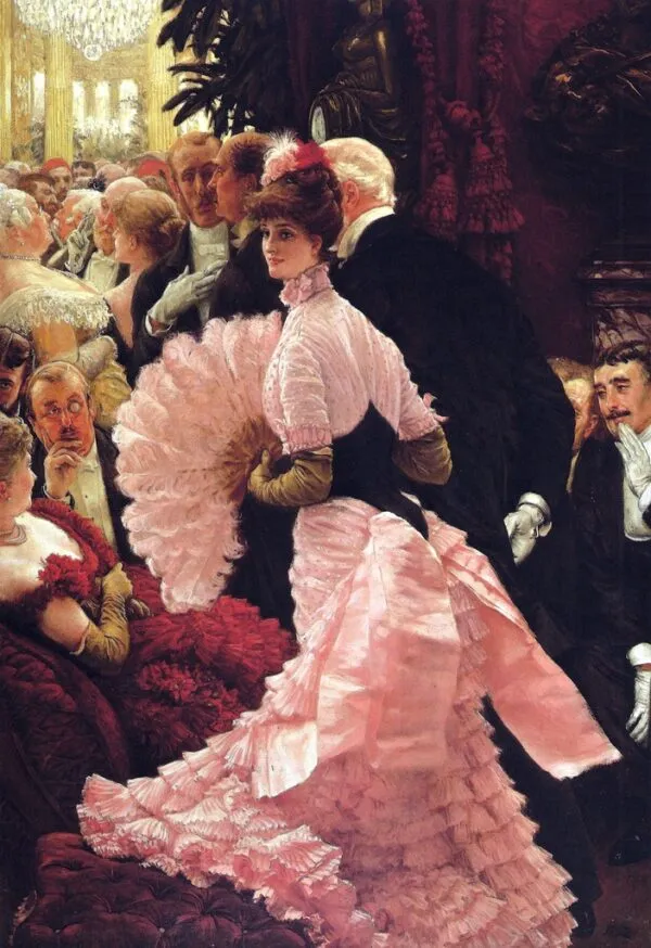 L'ambitieuse (1884) by James Tissot — original painting reproduced as a hand-painted oil on canvas