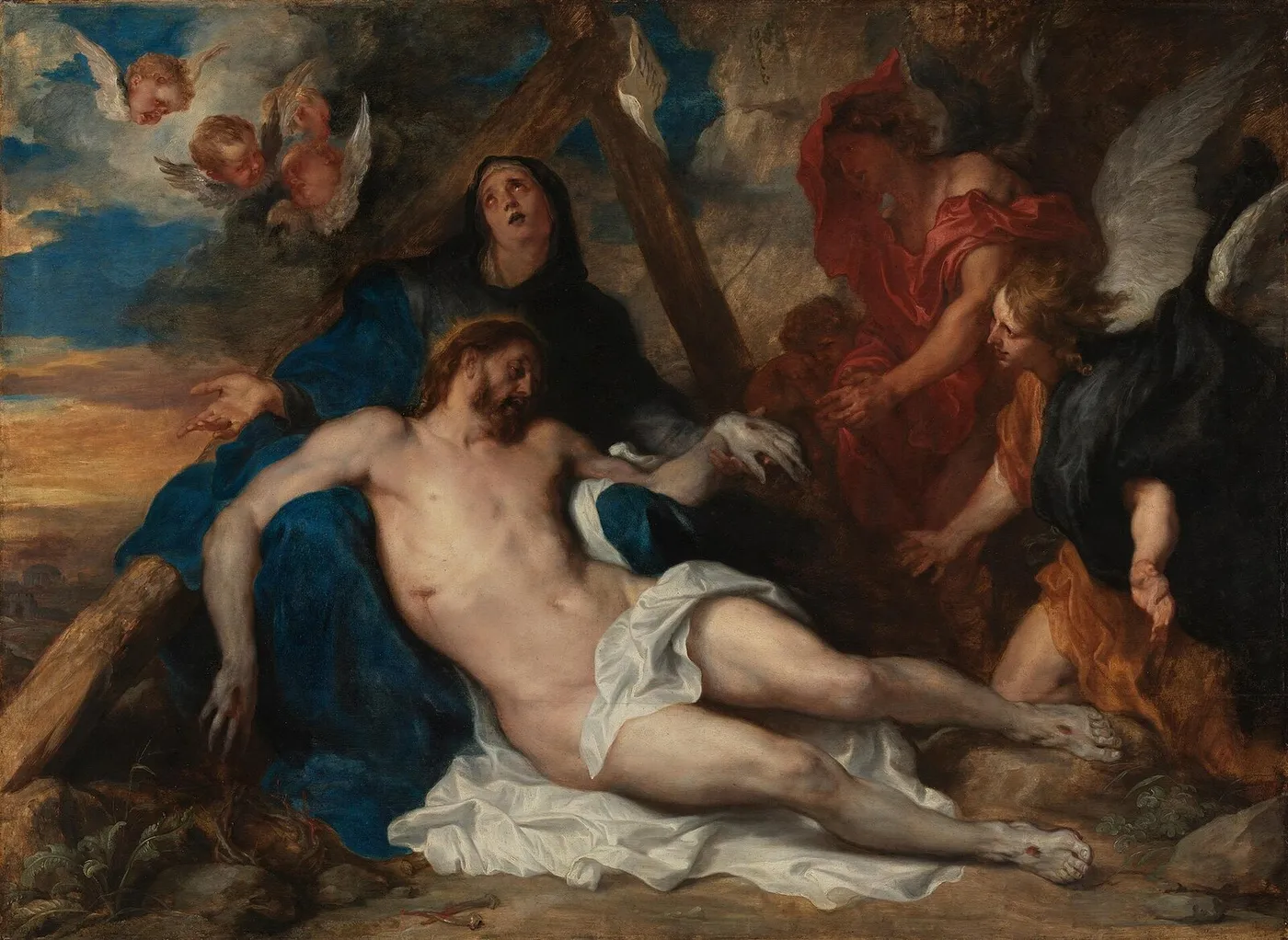 Lamentation of Christ (1620) by Anthony van Dyck — original painting reproduced as a hand-painted oil on canvas