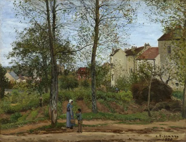Landscape at Louveciennes (Autumn) (1870) by Camille Pissarro — original painting reproduced as a hand-painted oil on canvas