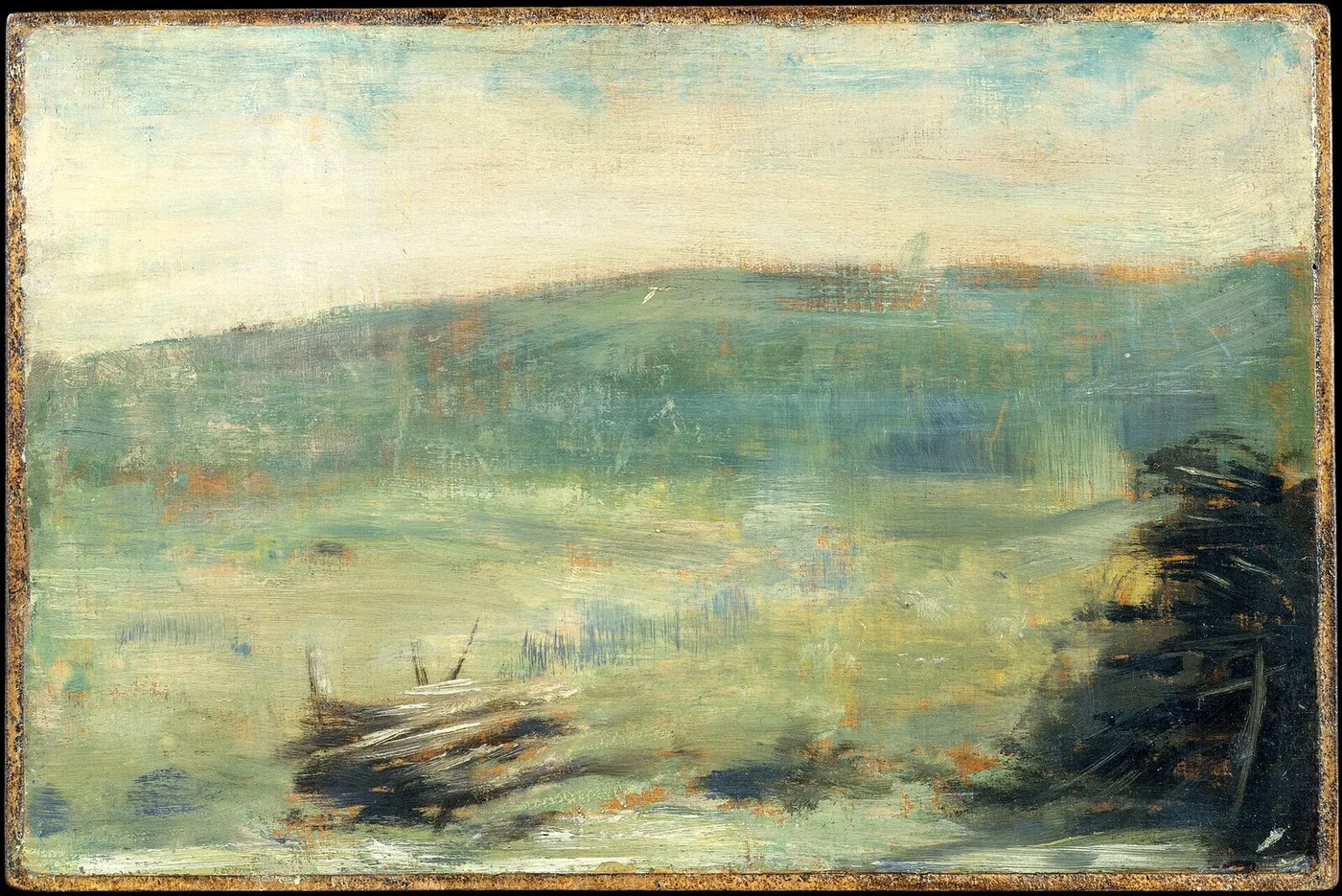 Landscape at Saint-Ouen (1878) by Georges Seurat — original painting reproduced as a hand-painted oil on canvas