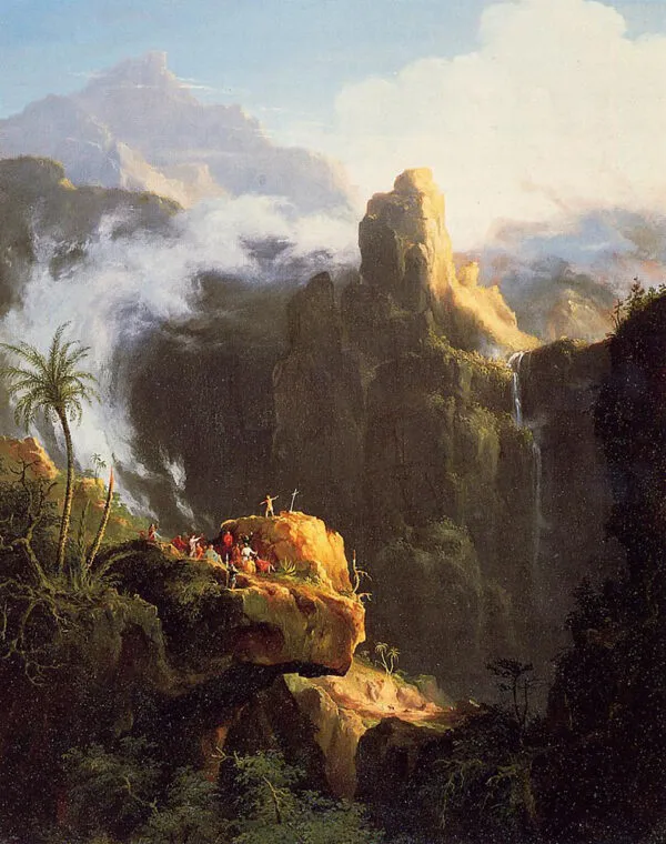 Landscape Composition: Saint John in the Wilderness (1827) by Thomas Cole — original painting reproduced as a hand-painted oil on canvas