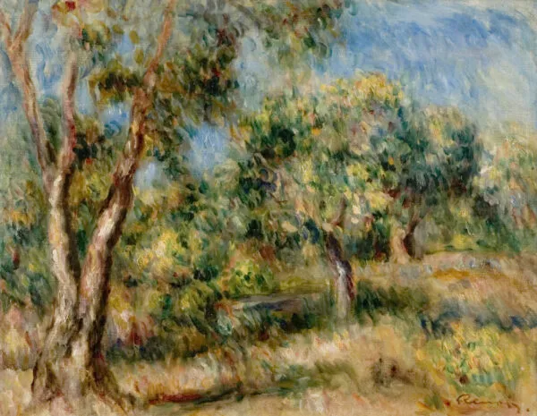 Landscape of Cagnes (1915) by Pierre-Auguste Renoir — original painting reproduced as a hand-painted oil on canvas