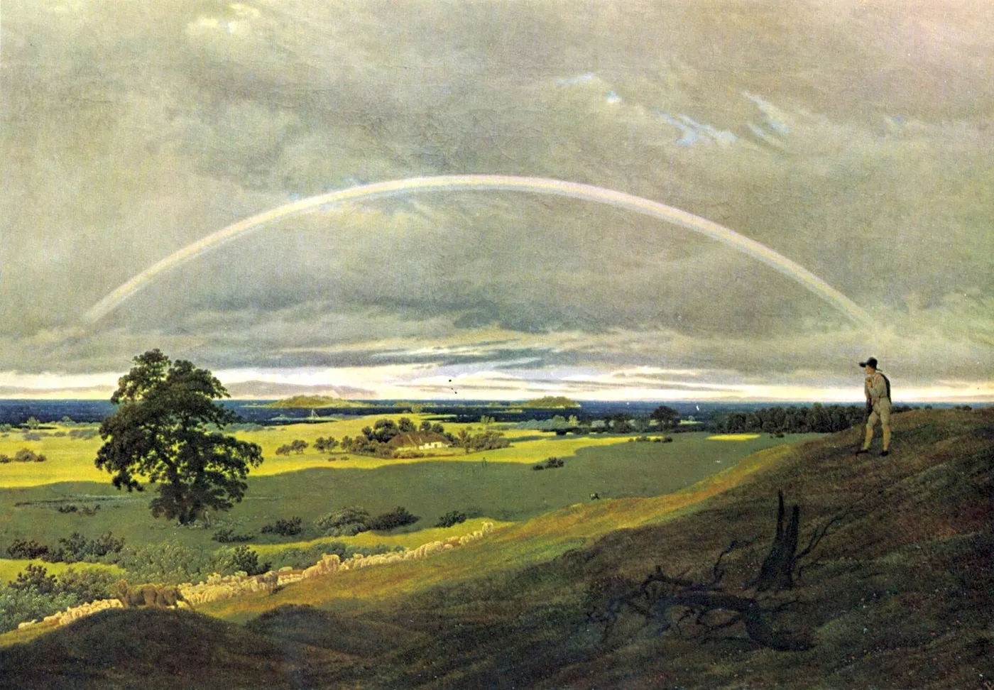 Landscape On Rügen With Rainbow (1809) by Caspar David Friedrich — original painting reproduced as a hand-painted oil on canvas