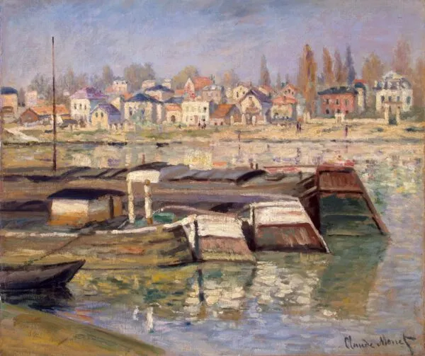 Landscape. Seine at Asnieres (1873) by Claude Monet — original painting reproduced as a hand-painted oil on canvas