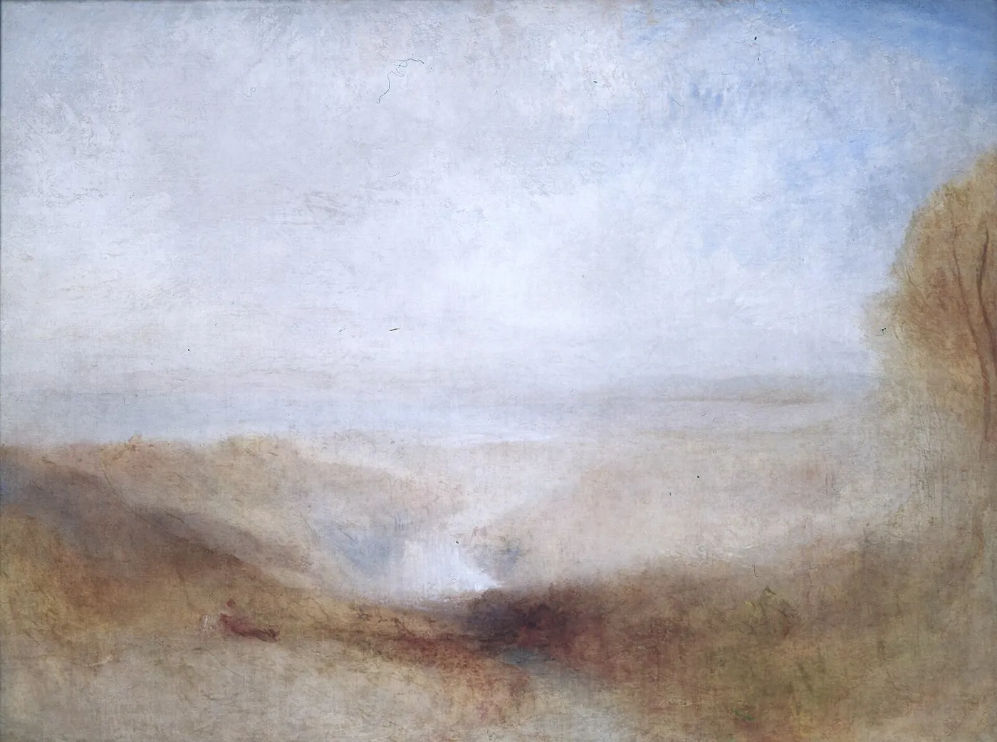 Landscape with a river and a bay in the background (1835) by J. M. W. Turner — original painting reproduced as a hand-painted oil on canvas