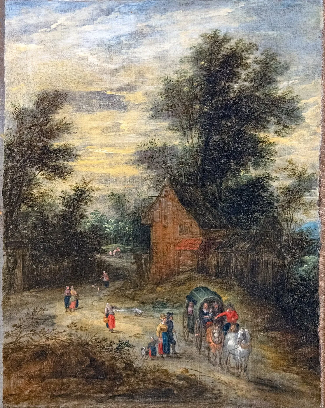 Landscape with figures (1612) by Jan Brueghel the Elder — original painting reproduced as a hand-painted oil on canvas