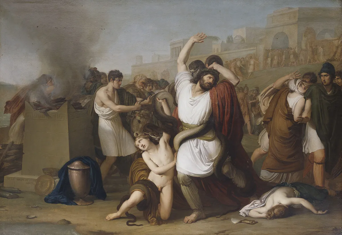 Laocoön (1812) by Francesco Hayez — original painting reproduced as a hand-painted oil on canvas