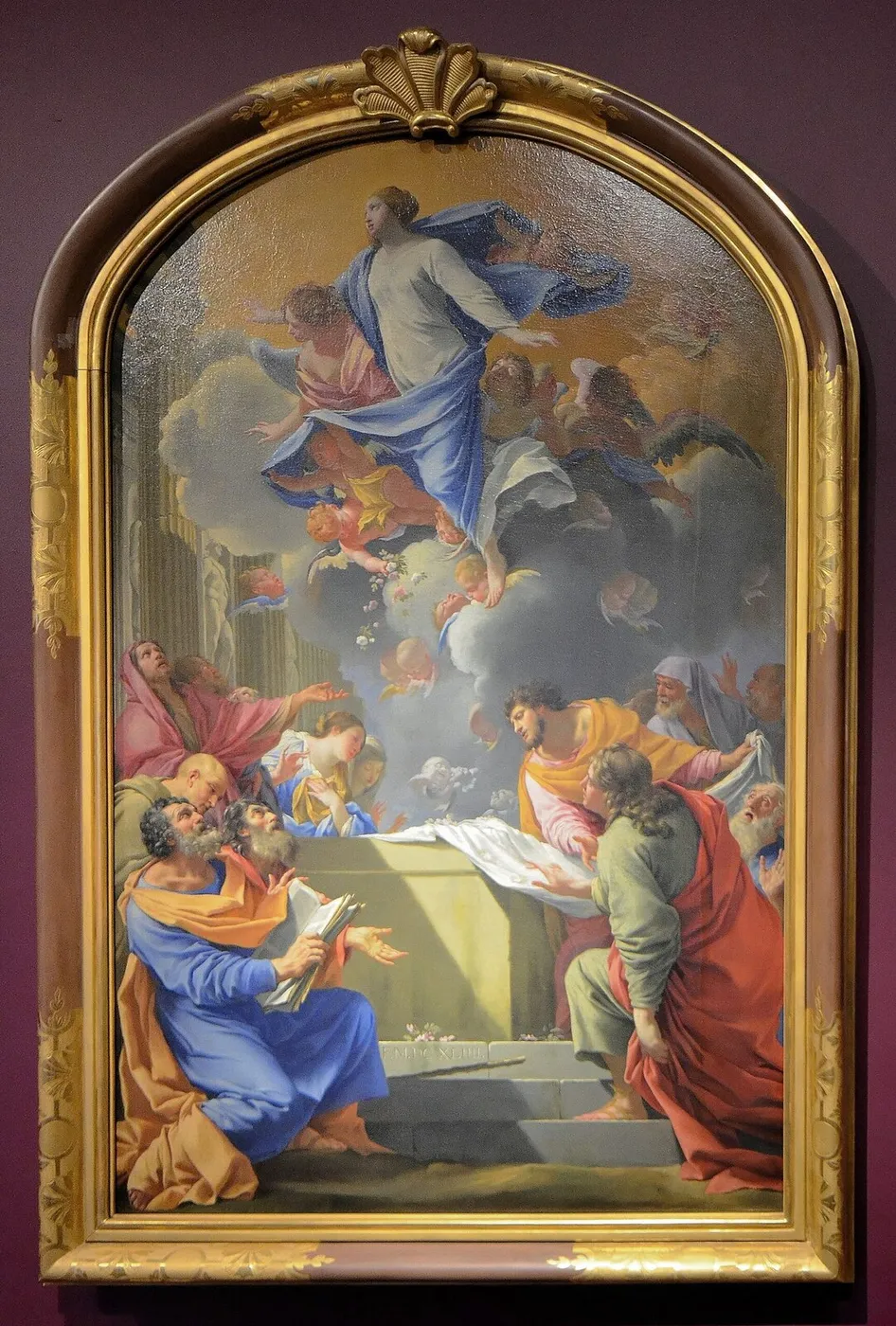 L'Assomption (1644) by Simon Vouet — original painting reproduced as a hand-painted oil on canvas