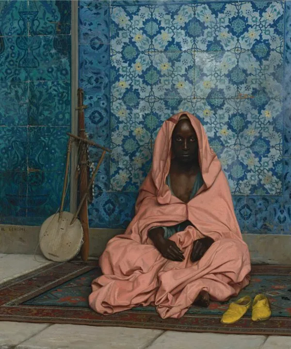 Le Barde noir (1888) by Jean-Léon Gérôme — original painting reproduced as a hand-painted oil on canvas