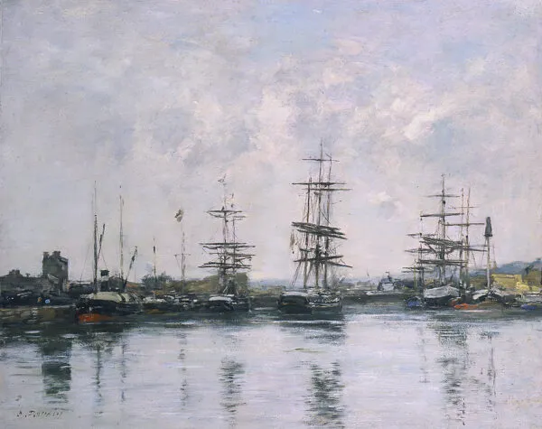 Le bassin, Deauville by Eugène Louis Boudin — original painting reproduced as a hand-painted oil on canvas