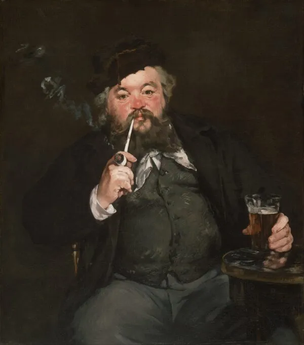 Le Bon Bock (1873) by Édouard Manet — original painting reproduced as a hand-painted oil on canvas