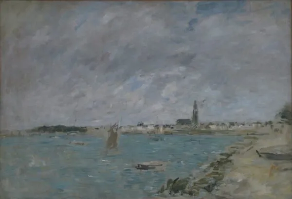 Le Croisic - Vue générale prise de Pembron (1897) by Eugène Louis Boudin — original painting reproduced as a hand-painted oil on canvas