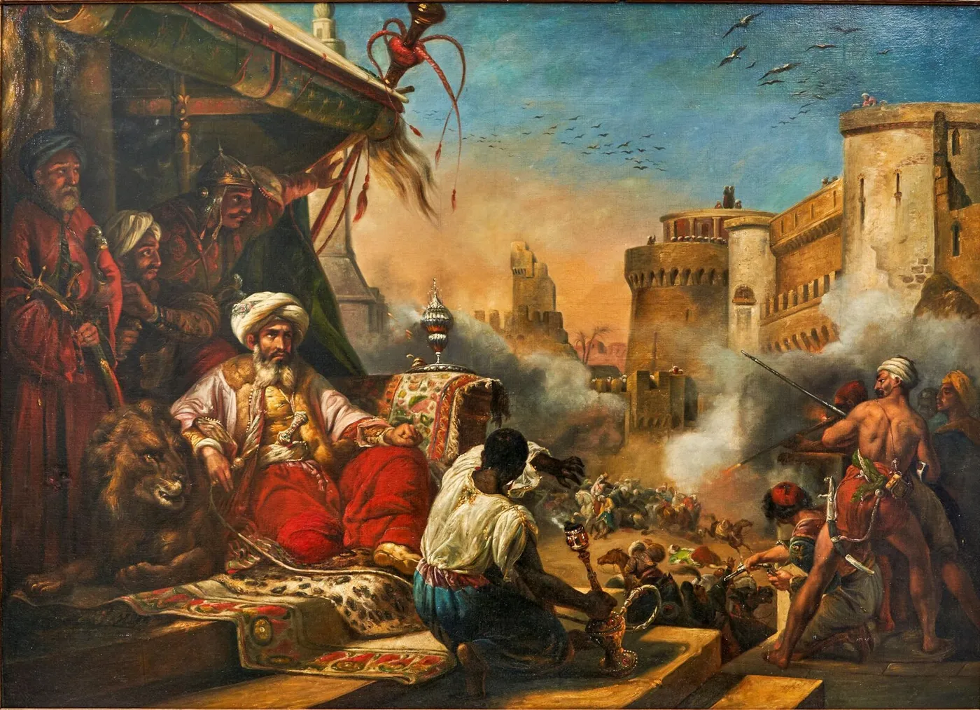 Le massacre des mamelouks ordonné par Méhémet Ali Pacha (1811) (1819) by Horace Vernet — original painting reproduced as a hand-painted oil on canvas