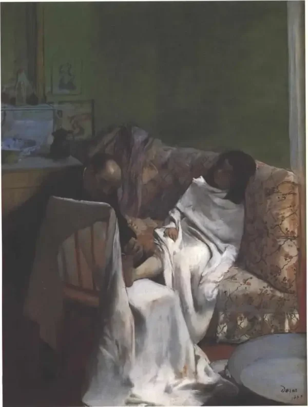 Le Pédicure (1873) by Edgar Degas — original painting reproduced as a hand-painted oil on canvas