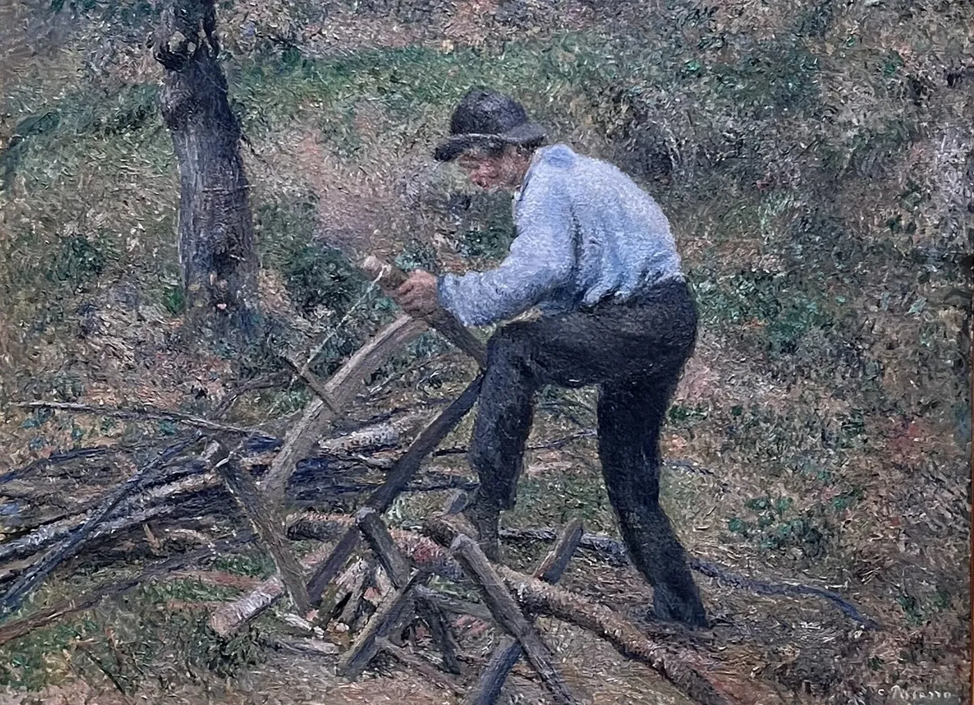 Le Père Melon sciant du bois — Camille Pissarro
