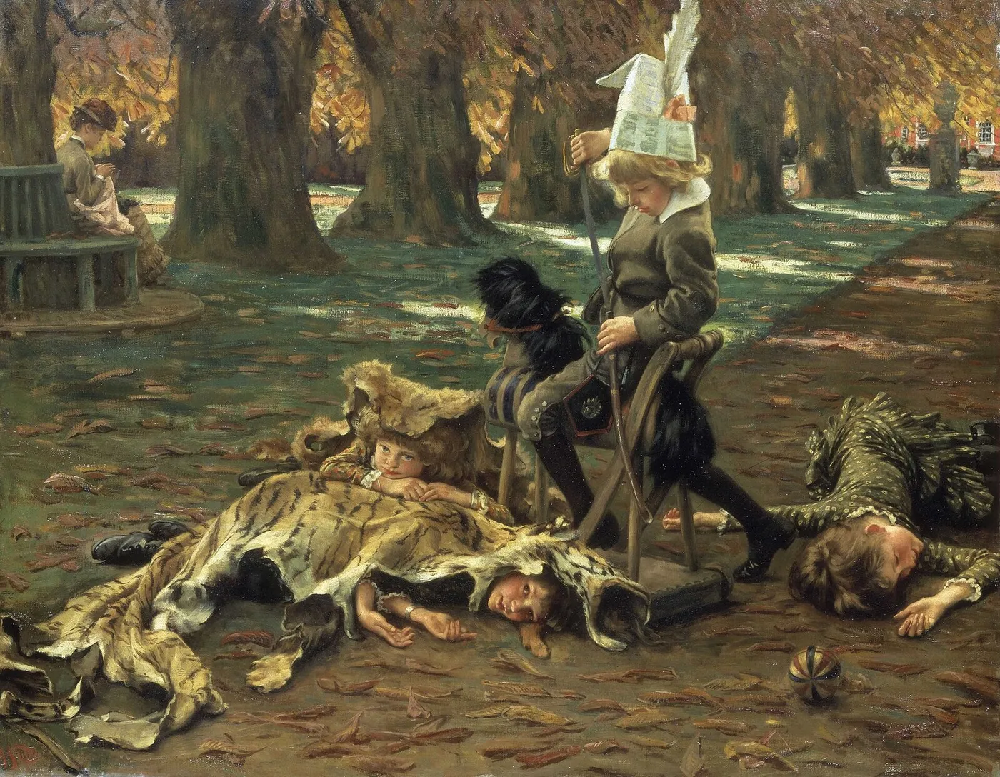 Le Petit Nemrod (1882) by James Tissot — original painting reproduced as a hand-painted oil on canvas