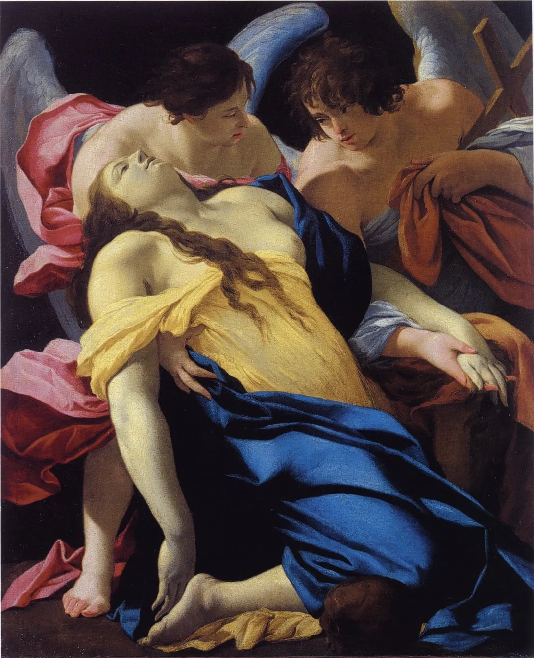 Le Ravissement de sainte Madeleine (1639) by Simon Vouet — original painting reproduced as a hand-painted oil on canvas