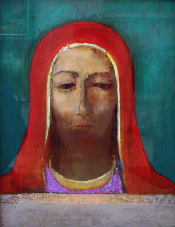 Le Silence (1895) by Odilon Redon — original painting reproduced as a hand-painted oil on canvas