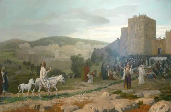 L'Entrée du Christ à Jérusalem (1897) by Jean-Léon Gérôme — original painting reproduced as a hand-painted oil on canvas