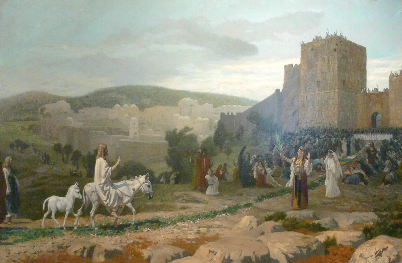 L'Entrée du Christ à Jérusalem (1897) by Jean-Léon Gérôme — original painting reproduced as a hand-painted oil on canvas