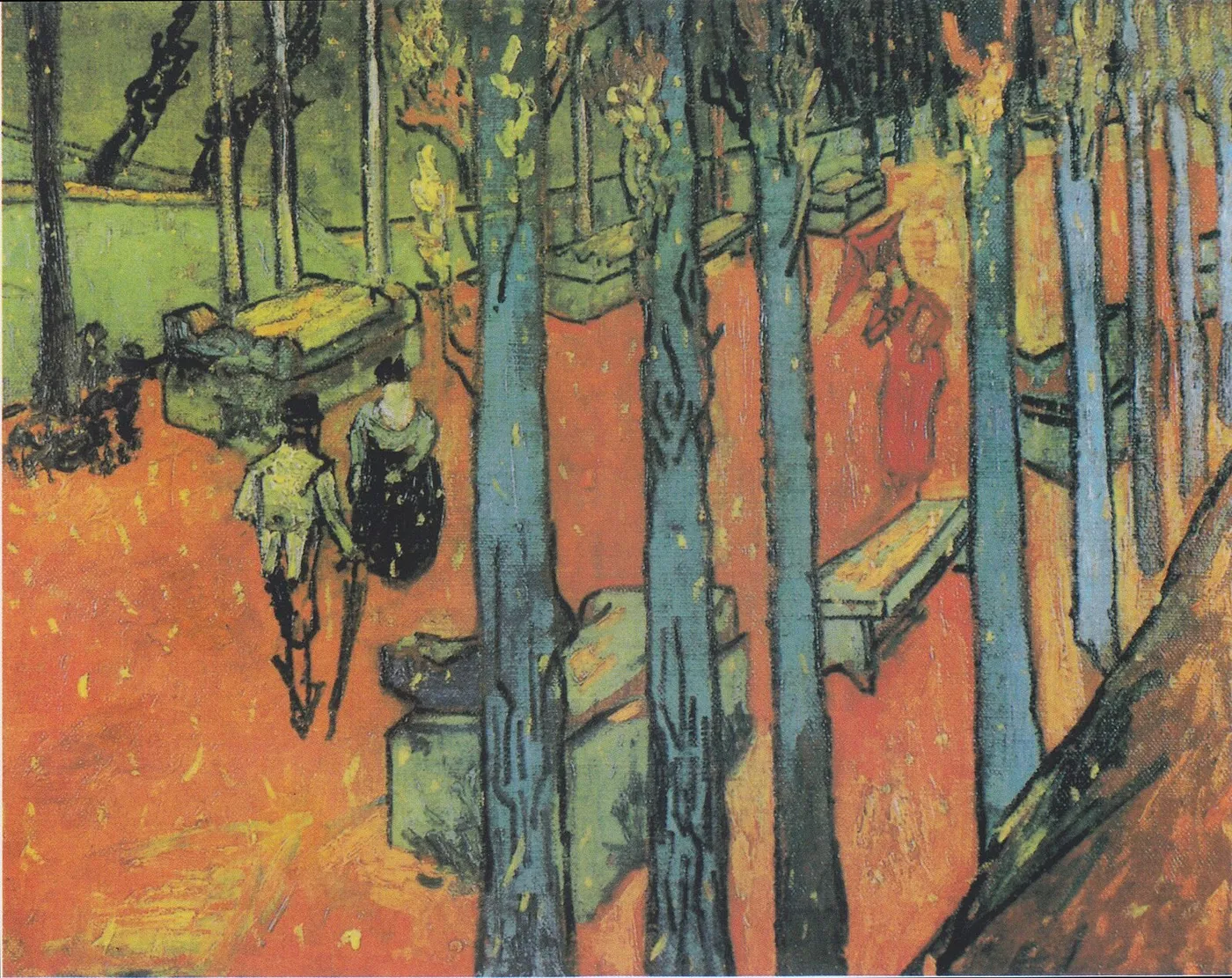 Les Alyscamps: Falling Autumn Leaves — Vincent van Gogh