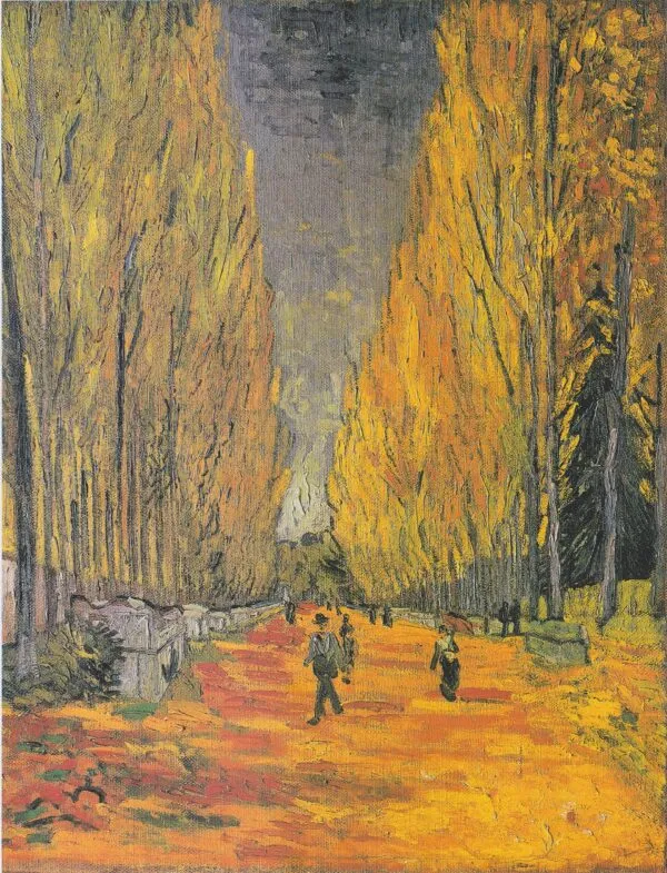 Les Alyscamps (1888) by Vincent van Gogh — original painting reproduced as a hand-painted oil on canvas