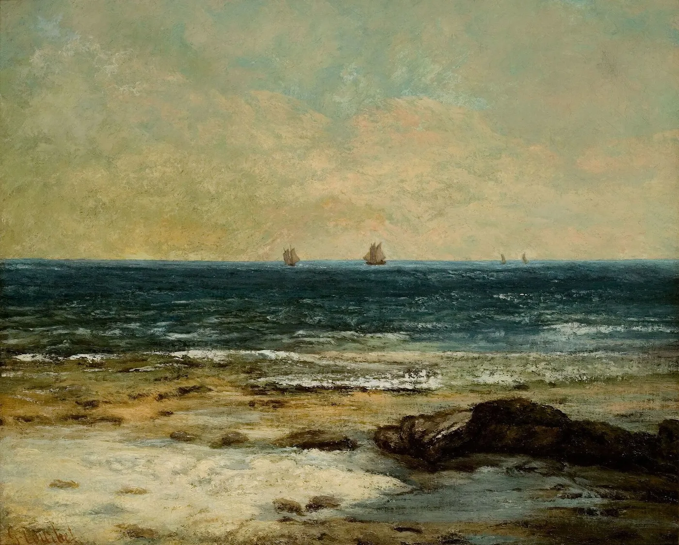 Les Bords de la mer à Palavas — Gustave Courbet