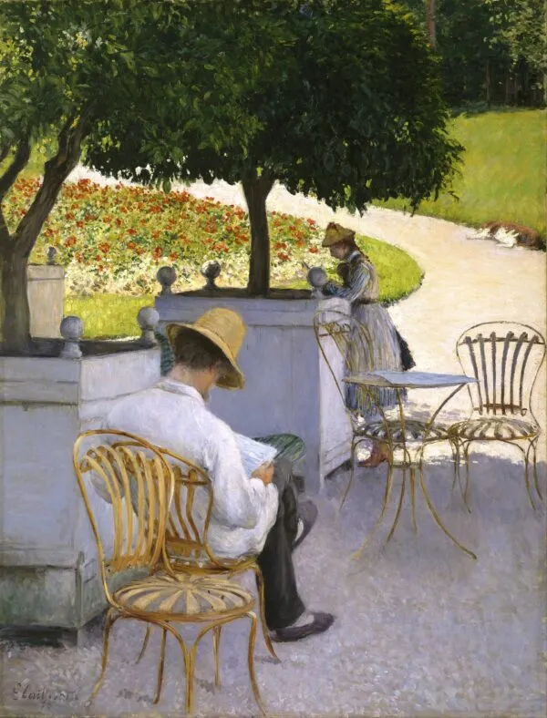 Les orangers (1878) by Gustave Caillebotte — original painting reproduced as a hand-painted oil on canvas