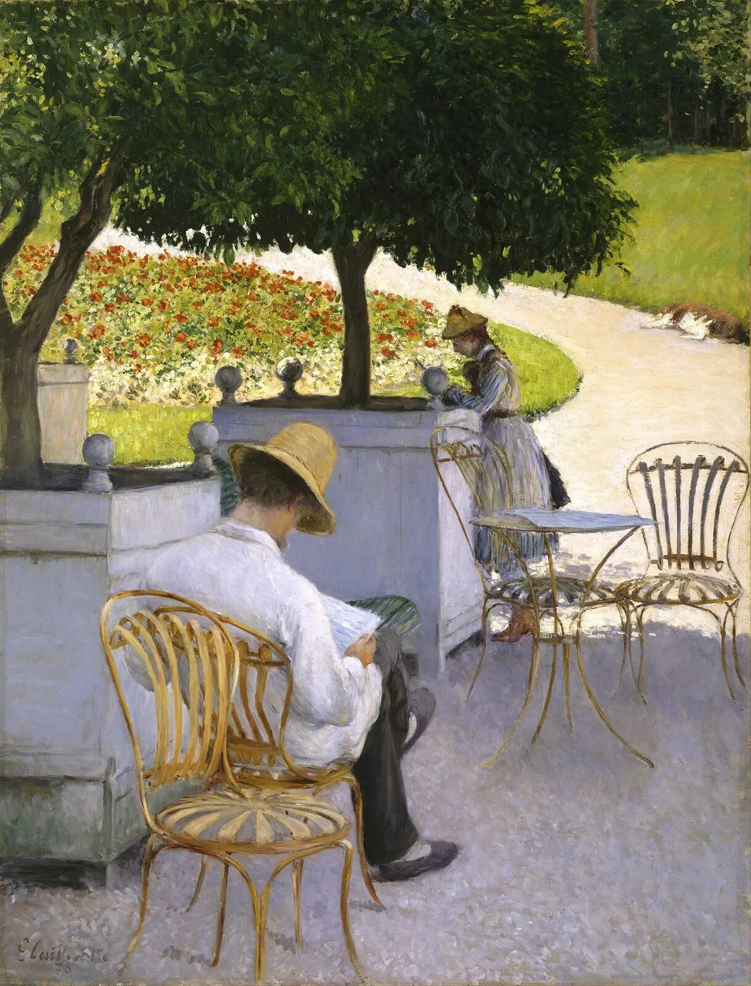 Les orangers (1878) by Gustave Caillebotte — original painting reproduced as a hand-painted oil on canvas