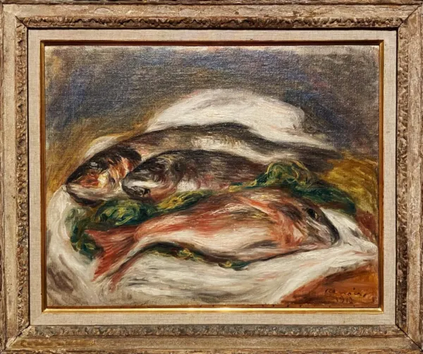 Les Poissons (1917) by Pierre-Auguste Renoir — original painting reproduced as a hand-painted oil on canvas