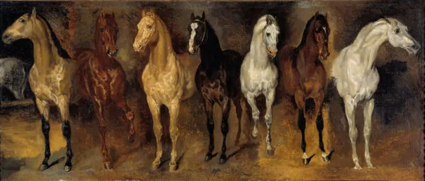 Les Poitrails (1813) by Théodore Géricault — original painting reproduced as a hand-painted oil on canvas