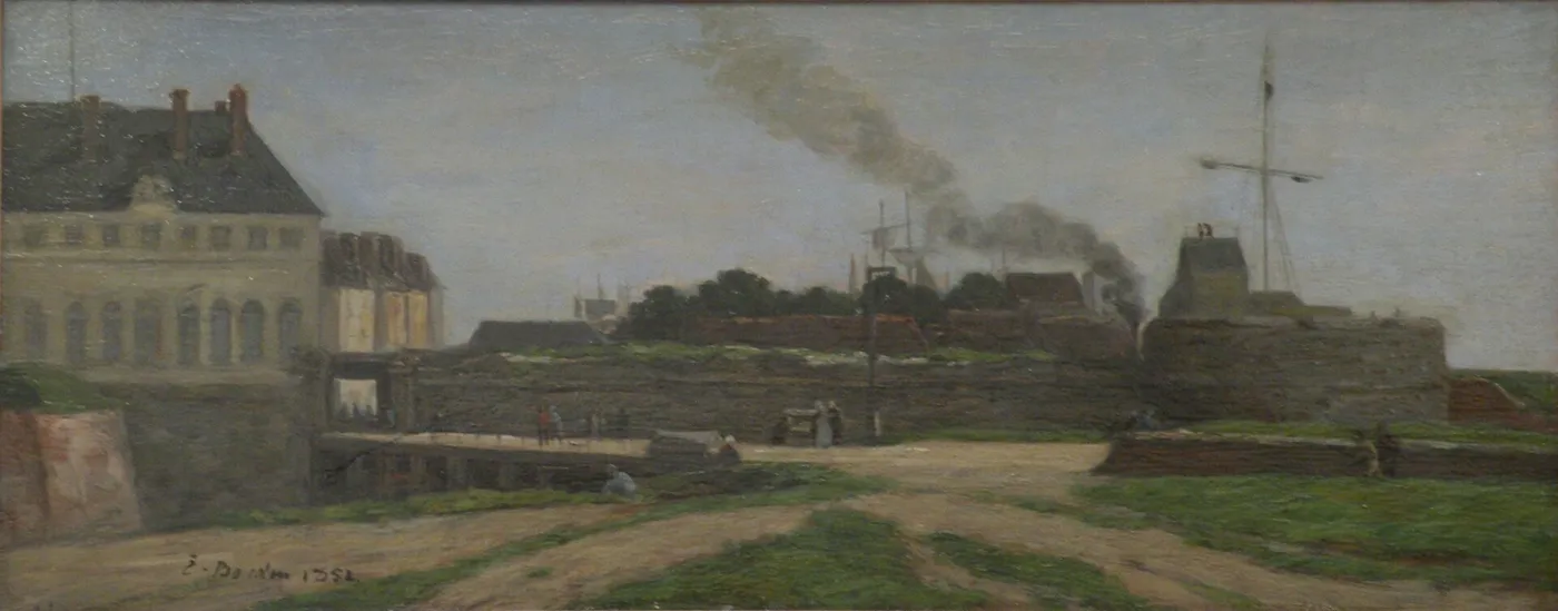 L'Hôtel de ville et la Tour François Ier — Eugène Louis Boudin