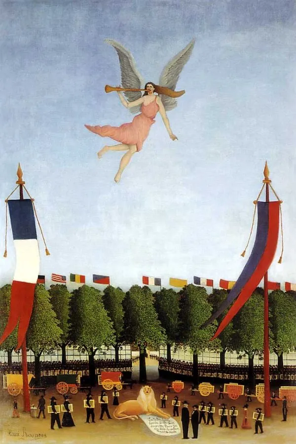 Liberty Inviting Artists to Take Part in the 22nd Exhibition of the Societe des Artistes Independants (1905) by Henri Rousseau — original painting reproduced as a hand-painted oil on canvas