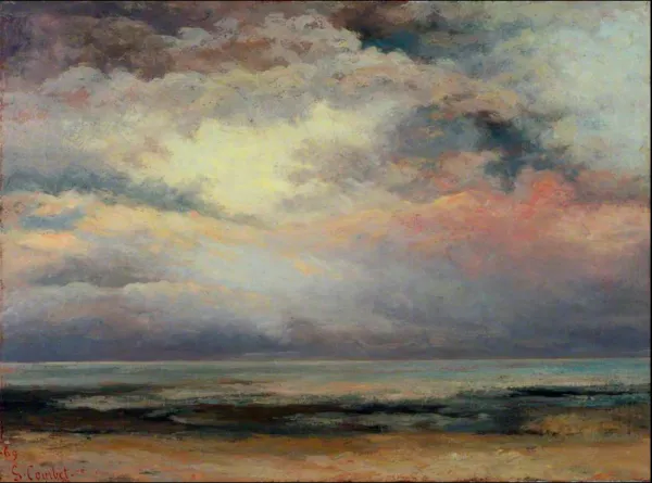 L'Immensité (1869) by Gustave Courbet — original painting reproduced as a hand-painted oil on canvas