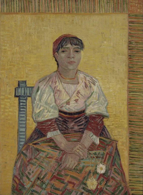 L'Italienne (1887) by Vincent van Gogh — original painting reproduced as a hand-painted oil on canvas