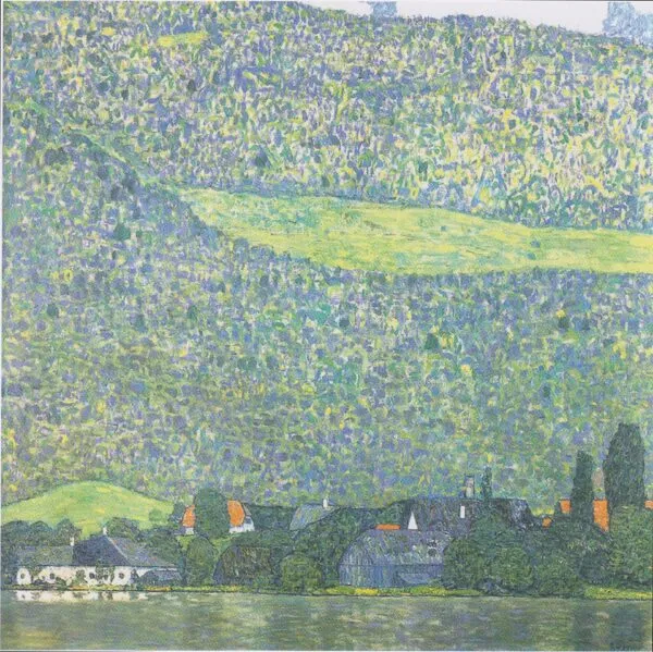 Litzlberg on the Attersee (1914) by Gustav Klimt — original painting reproduced as a hand-painted oil on canvas